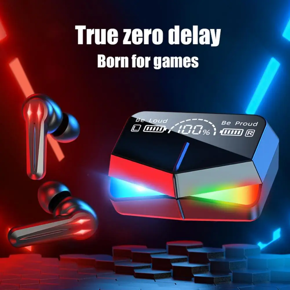 

Gaming Bluetooth-compatible Headset Wireless Earphones Sports Stereo Sound No Delay Digital Display Smart Touch Noise Reduction