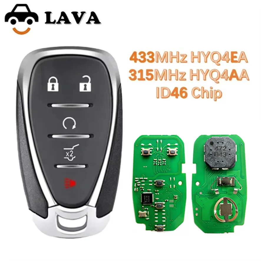 

LAVA Car Remote Key Fit For Chevrolet Cruze Malibu Spark Camaro Equinox 2016 2017 2018 315/434Mhz ID46 HYQ4BAA HYQ4BEA