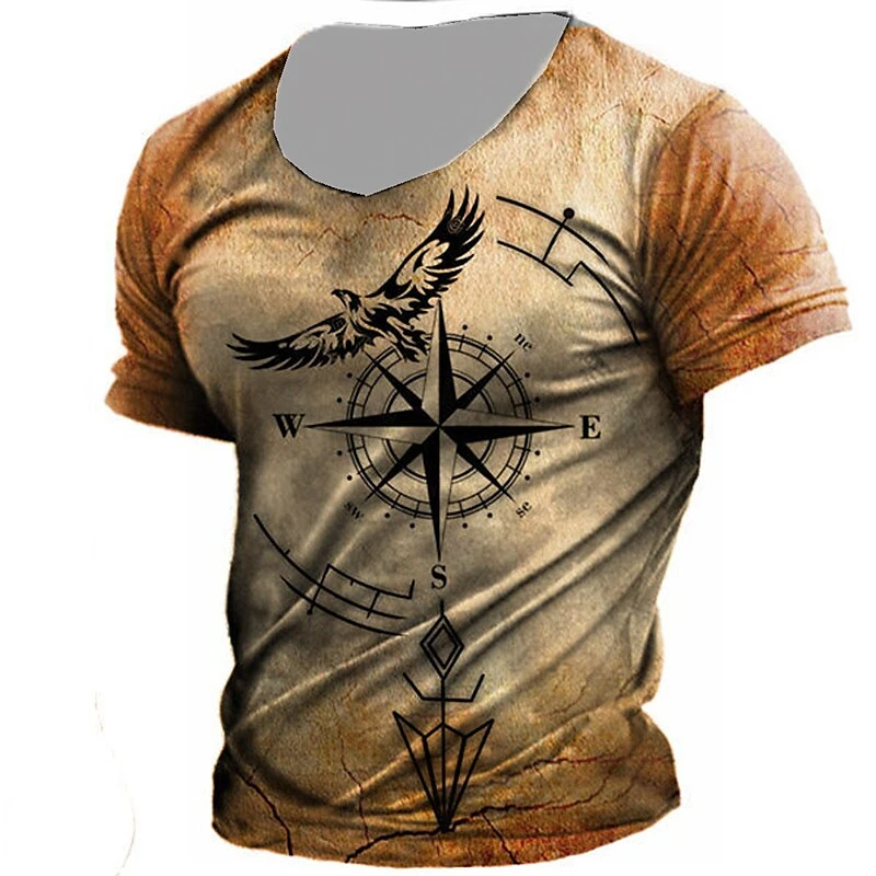 

2023 Vintage T Shirt For Men 3d Printed O-Neck Men's Tshirt Biker Short Sleeve Oversized Tops Tee Shirt Homme Camiseta Hombre