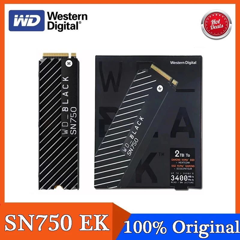 

Western Digital WD BLACK SN750 EK with Heatsink Solid State Drive 500GB 1TB 2TB Internal Gaming SSD M.2 2280 NVME PCIe Gen3