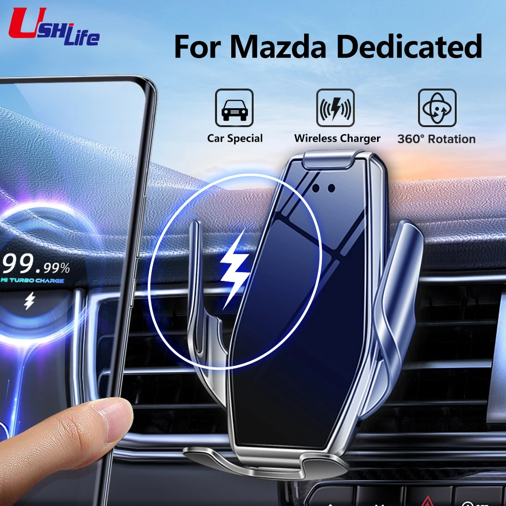 

Автомобильное беспроводное зарядное устройство Ushi, умный держатель с инфракрасным датчиком, быстрая зарядка, автоматический телескопичес...