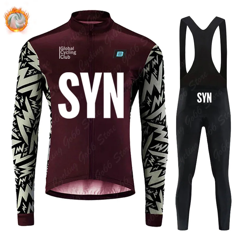 Зимний велосипедный комплект SYN термофлисовая одежда для велосипеда трикотаж с