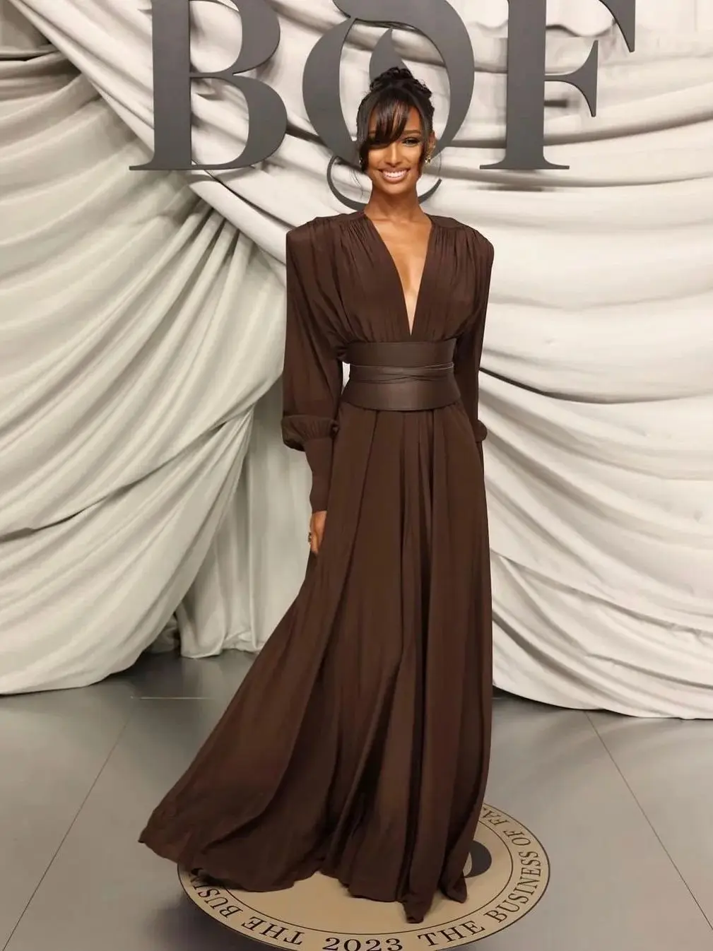 Женское платье макси с длинными рукавами и Vestido