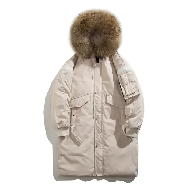 

New2022 Down Jacket Thicken Long Parka Coat Hooded Warm Lengthen Parka Coat White Duck Down High Quality Male New Winter Overcoa