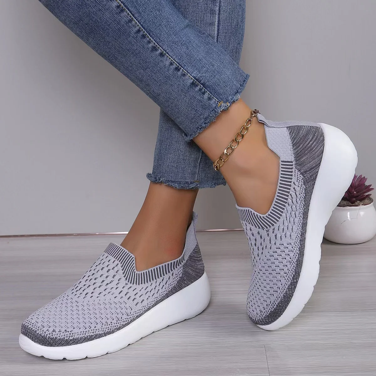 Кроссовки Flyknit женские модная обувь для ходьбы и бега на плоской подошве