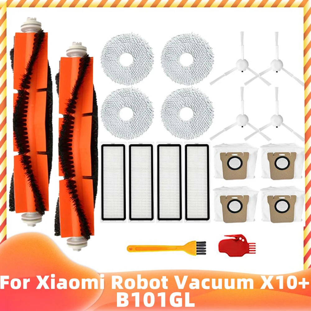 

For Xiaomi Robot Vacuum X10+ Plus B101GL Main Side Brush Mop Cloth Holder Hepa Filter Dust Bag Spare Kit Part Accessories