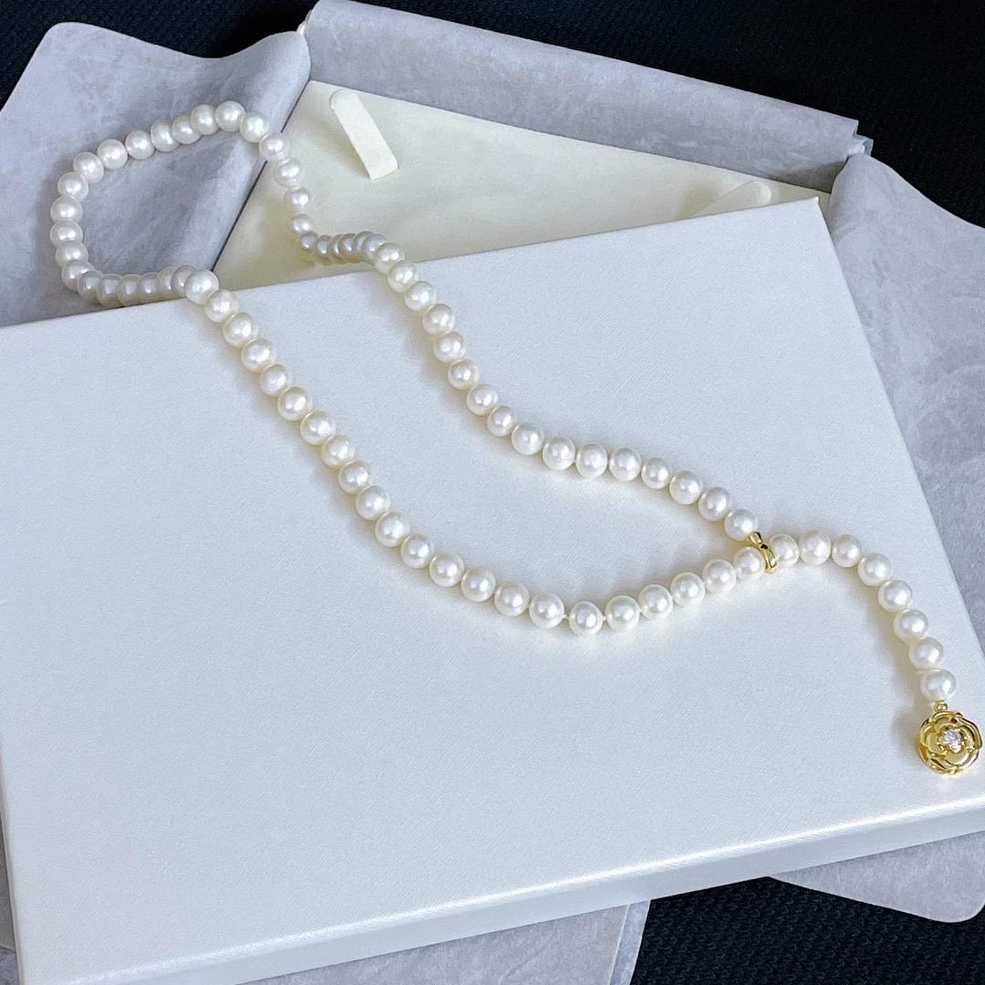 Жемчуг MJ из натуральной и пресной воды, Подвеска для женщин, почти круглые, 7-8 мм, хороший подарок на день рождения