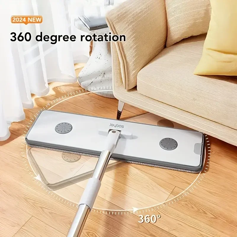 Фото Набор для уборки Joybos: швабра с ведром, вращение на 360°, 33 см, для мытья и отжима, без рук, плоская, для дома, для влажной и сухой уборки №5