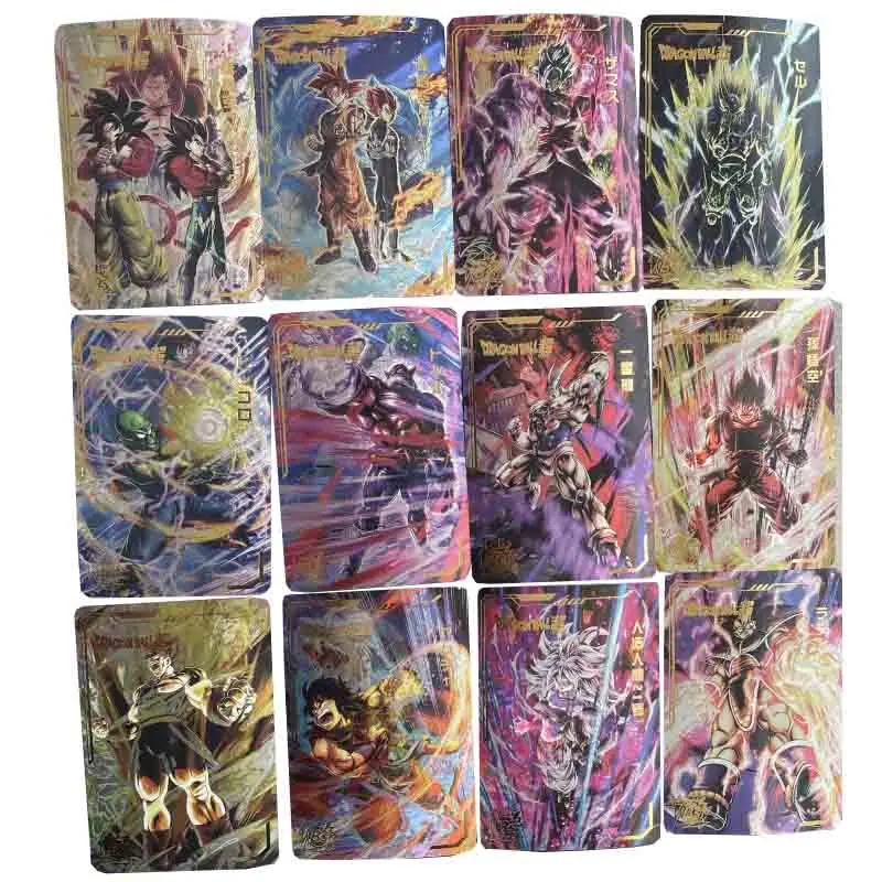 

DRAGON BALL Son Goku Son Goten Vegeta Laser Bronzing DIY Flash Card 13-18 Bullet 54pcs Action Toy Figures Collection Card
