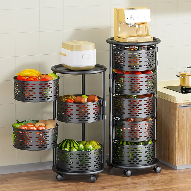 Кухонная вращающаяся полка из нержавеющей стали 5 уровней 360 градусов корзины