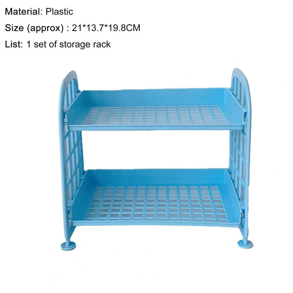 

Plastic Organizer Storage Rack for Bathroom Double-layered Detachable Desktop for Bathroom