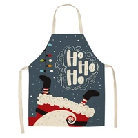 new 1pc 5365cm christmas decoration sleeveless apron cotton linen kitchen aprons women home cooking baking waist bib pinafore