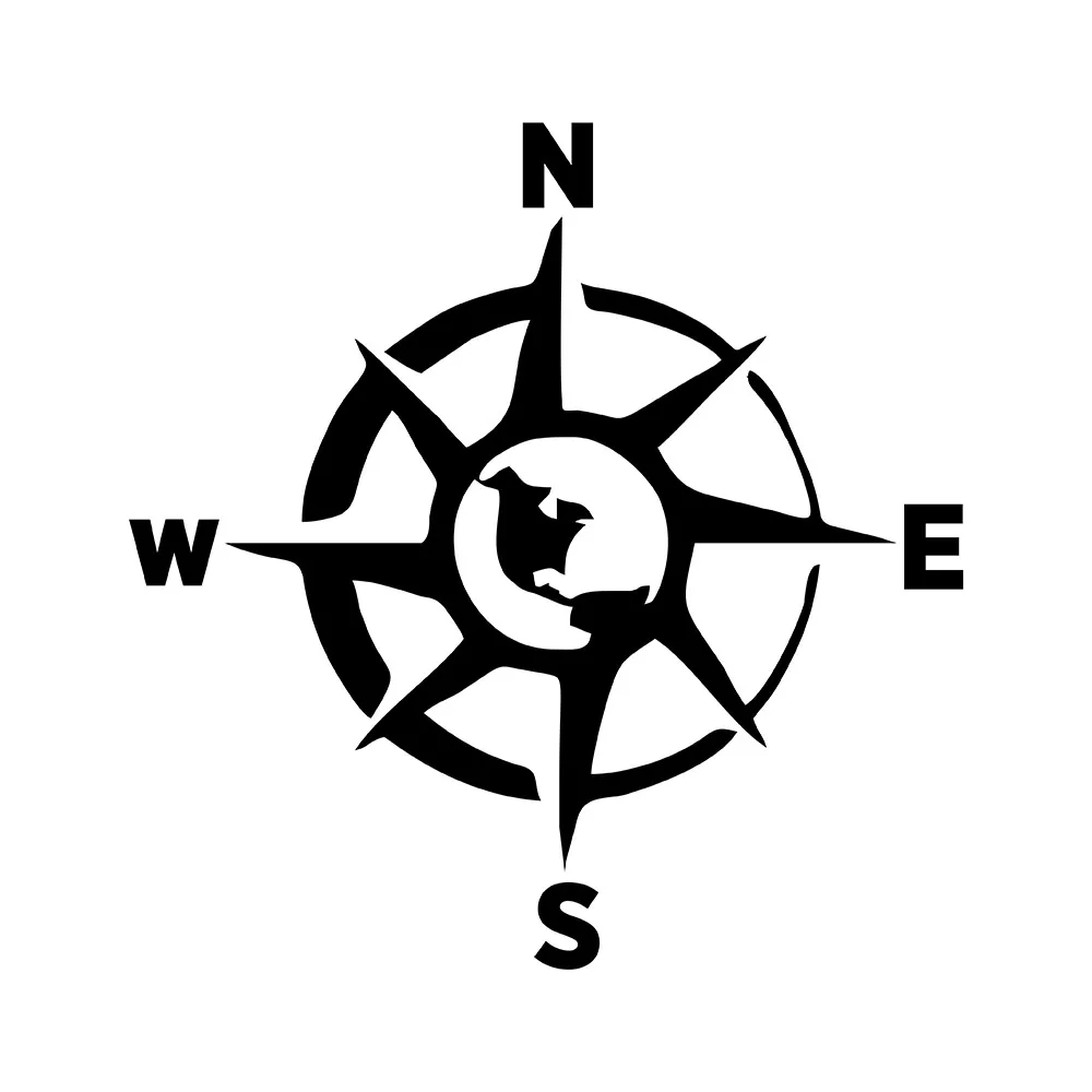 

MIGNATIS - North South East West Compass Sticker Sticking Mural Art Decal For Car Window Loptop Decoration Vinyl Stickers Waterp
