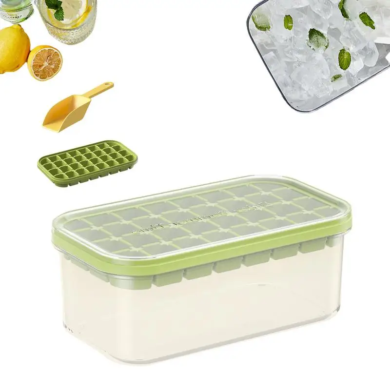 

Силиконовый поднос для льда с крышкой для морозильной камеры, поднос для льда с емкостью для льда и контейнером, силиконовая форма для льда, форма для морозильной камеры, кофе