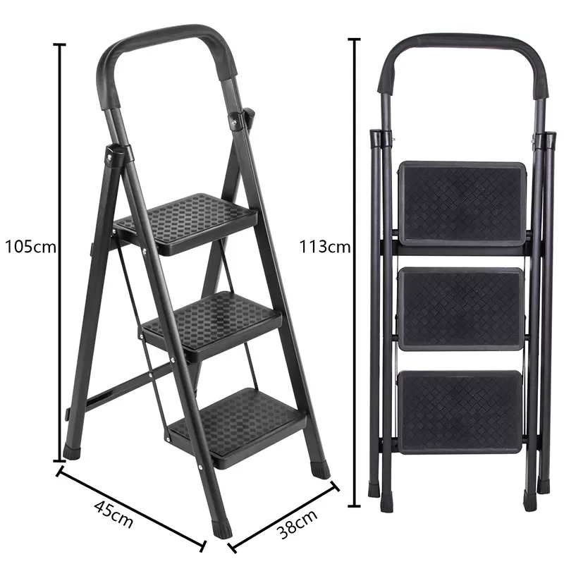 

Домашняя утолщенная трехступенчатая лестница в елочку, многофункциональная Складная портативная лестница для хранения