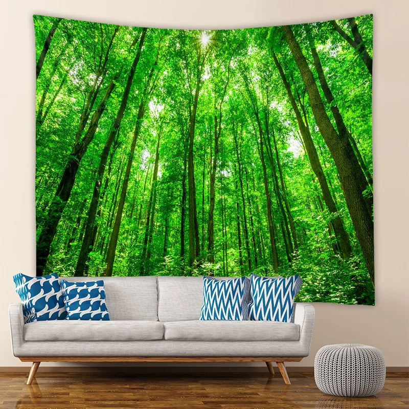 

Forest Tree Creek Tapestry Wall Hanging Nordic Home Decoration Fresh Scenery Wall Cloth Tapestries Simple Home Decor Wall Fabric