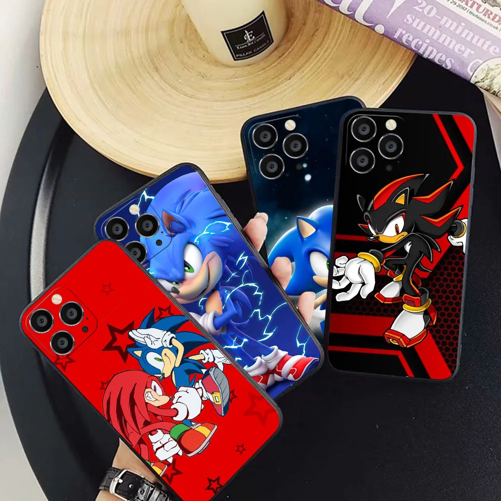 AU-11 Мультфильм Cute S-Sonics Black чехол для Moto G40 G60 G51 G41 G G50 G60S G42 G71 G52 E32 Edge 20 30 Lite Pro