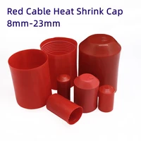 123510pcs red cable heat shrink cap 8mm 23mm diameter insulation tape rubber cable sleeve