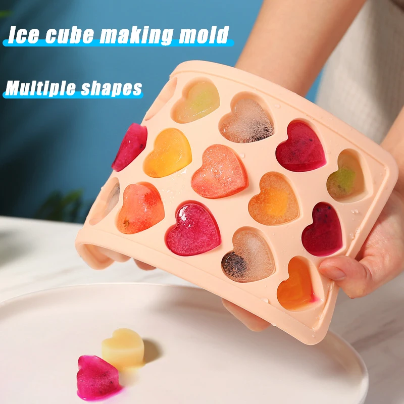 

Creative silica gel ice box Ice cube mold with cover Household ice cube box Ice lattice DIY design Ice drink