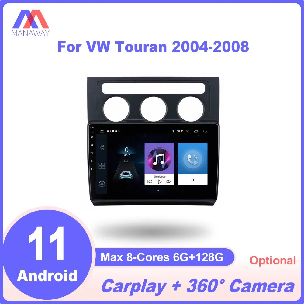 

10" Android Player For VW Touran 2004-2008 AUTO AC DSP CarPlay Car Radio Stereo Multimedia Video MP5 Navigation GPS 2Din