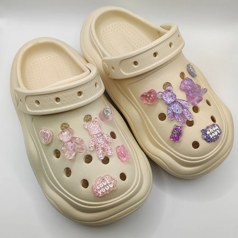 Украшения для обуви в виде медведя с кристаллами