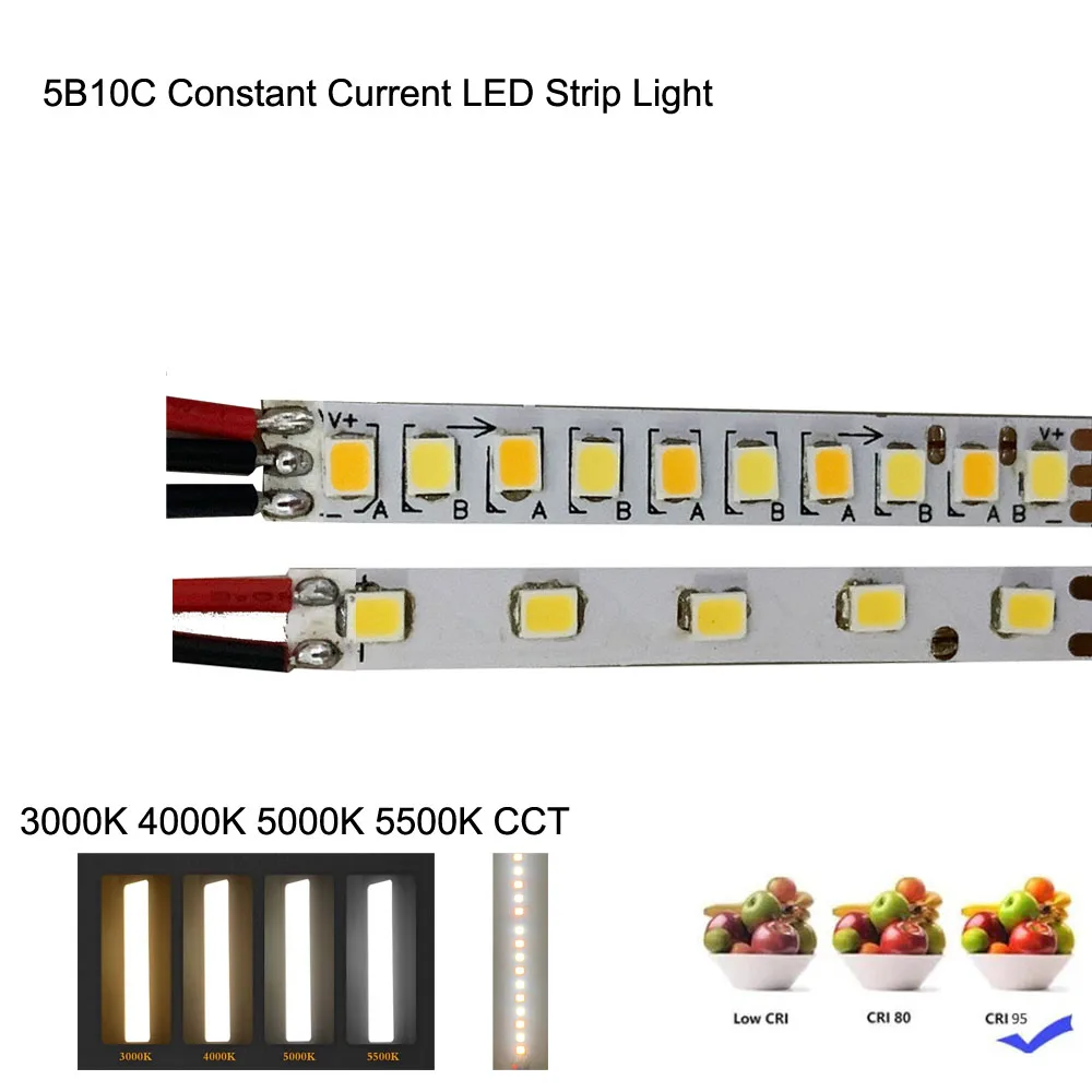 Светодиодная лента CRI 95 + (3 паяльных соединения), 200D 5B10CX 2, двухцветная, теплая, белая, для ремонта люстр, потолочные светильники