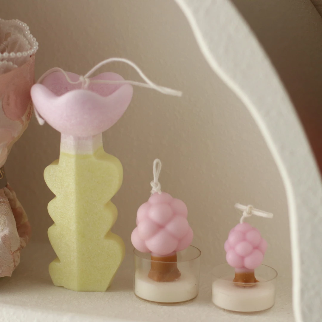 Фото DIY форма для свечей, форма для подсвечника в виде тюльпана, инструмент для изготовления свечей, тюльпан, ароматическая свеча, гипсовая силиконовая форма, креативный домашний декор, подарок №1