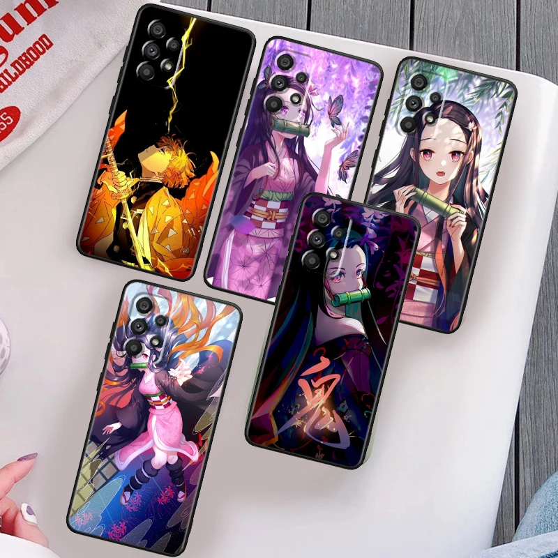 

Demon Slayer Animation Phone Case For Samsung A53 A52 A33 A32 A51 A71 A21S A13 A73 A50 A22 A23 A03 S A72 A54 A12 5G Black