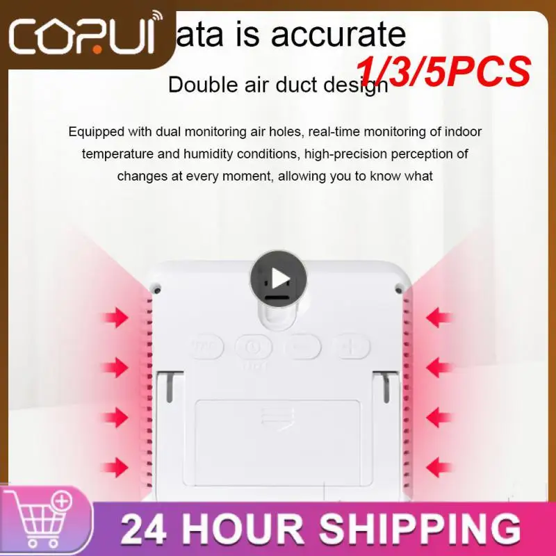 

Датчик влажности и температуры Tuya, Умный домашний термометр с Wi-Fi, 24 часа, для Alexa Google, 1/3/5 шт.