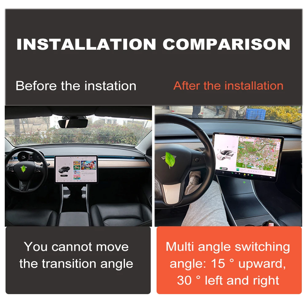 screen rotation bracket for tesla model 3 accessories central control for model3y 2021 car gps navigation holder accessory free global shipping