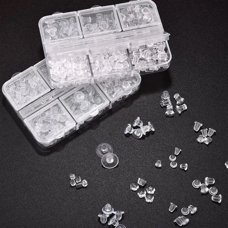 Набор силиконовых резиновых ушных штепсельных вилок для сережек гвоздиков