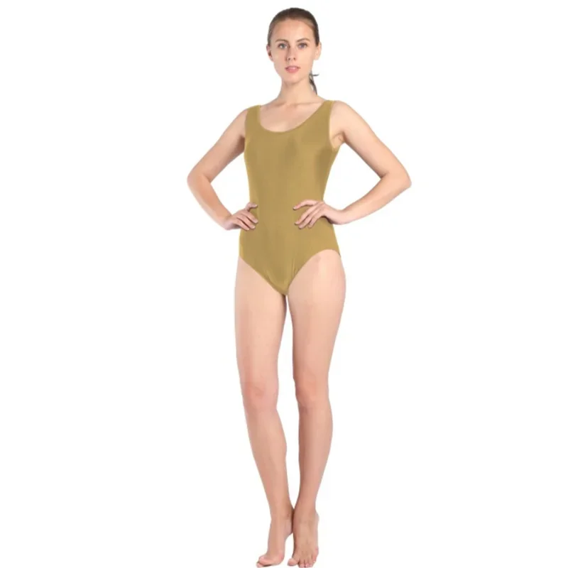 Гимнастический купальник для взрослых женщин белый черный зеленый оранжевый