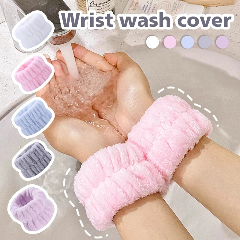 Reusable Wrist Washband Prevent Wetness Soft Microfiber Towel Wristbands For Women Washing Face Running Sport Wrist Sweatband