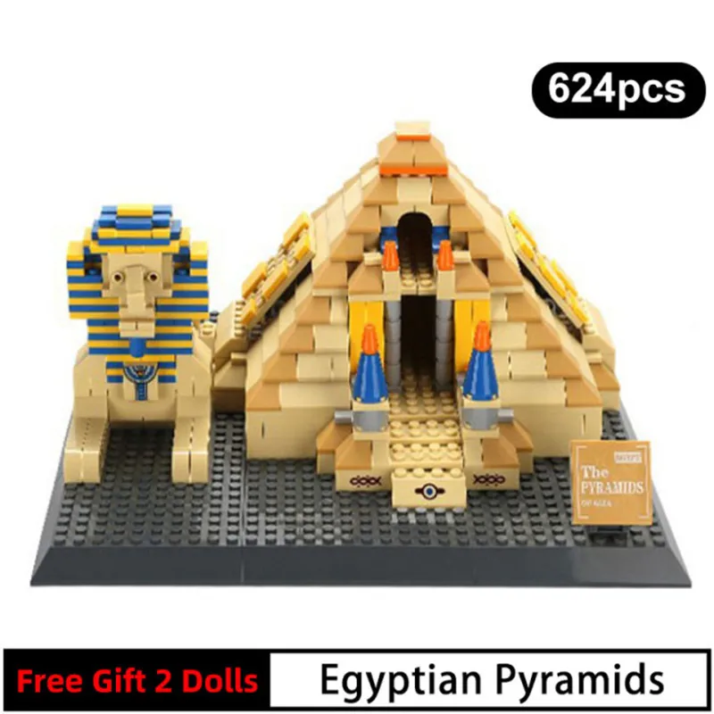 

World's Famous Architecture Urban Street View Louvre Pyramid Classic City Brick Building Blocks Construction Bricks Kid Toy Gift