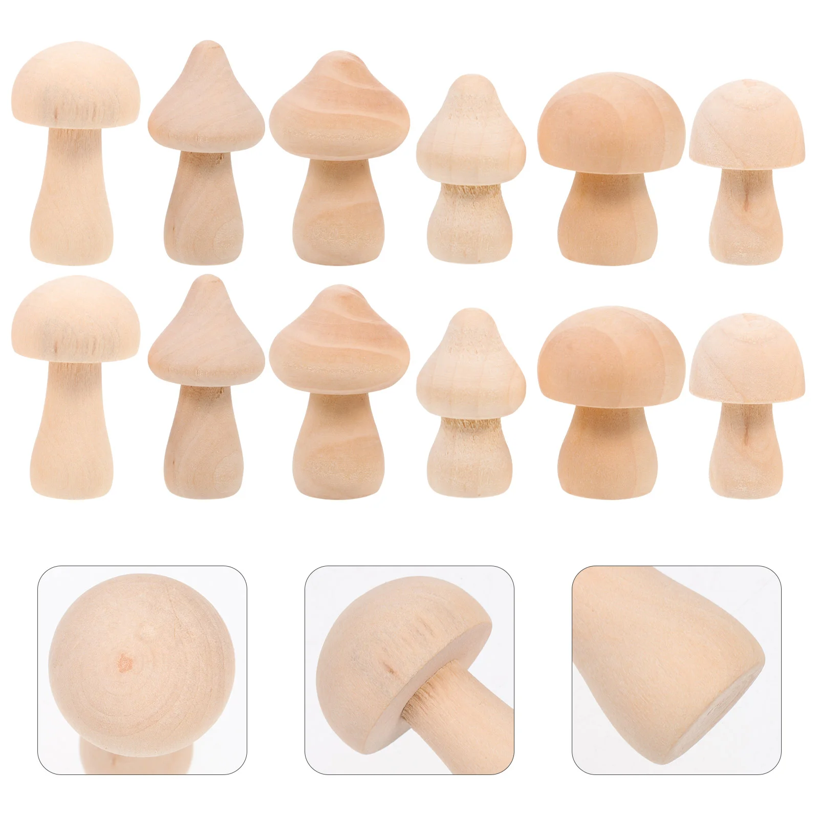 

18 Pcs Small Wooden Mushroom Home Decoration Unfinished Models Children Graffiti Prop Adorn Kids Painting Toys DIY Modeling