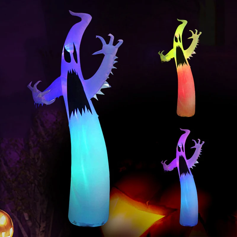 

3.6m Halloween Inflatable Scary Ghost With Color Changing LED Home Garden Courtyard Halloween Decoration Glowing Ghost Props