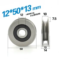 10x50x13125013mm 6301rs bearing steel bearings u grooves v round bottom 5cm pulley 6mm guide wheel wire rope lifting wheel