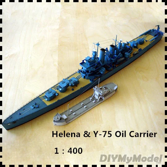 

DIYMyModeI 1:400 Scale USS Helena Light Cruiser Y-75 Oild Carrier Handcraft Paper Model Kit Handmade Toy Puzzles