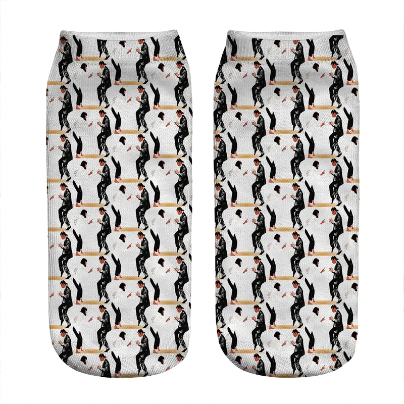 

Women's socks kawaii Funny Pulp fiction Cartoon Printed Socks Woman harajuku Happy Funny Novelty cute girl gift Socks for women