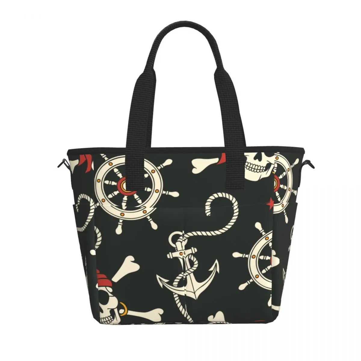 

New Fashion Bag Sea Pirates Skull And Anchor Thermal Handbag Lunch Bags