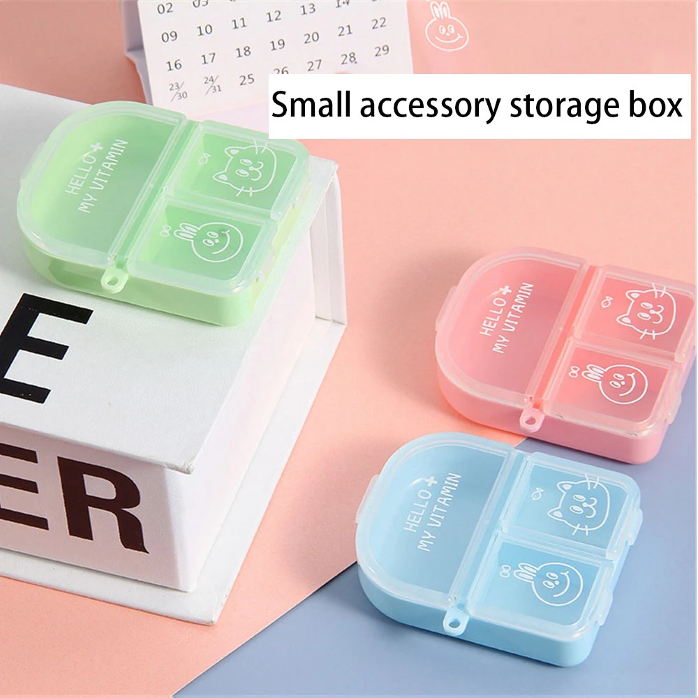

Cute Portable Storage Box Pill Storage Box Convenient Practical Travel Box Pack Compartment Moisture-Proof Sealed Box Pill Box