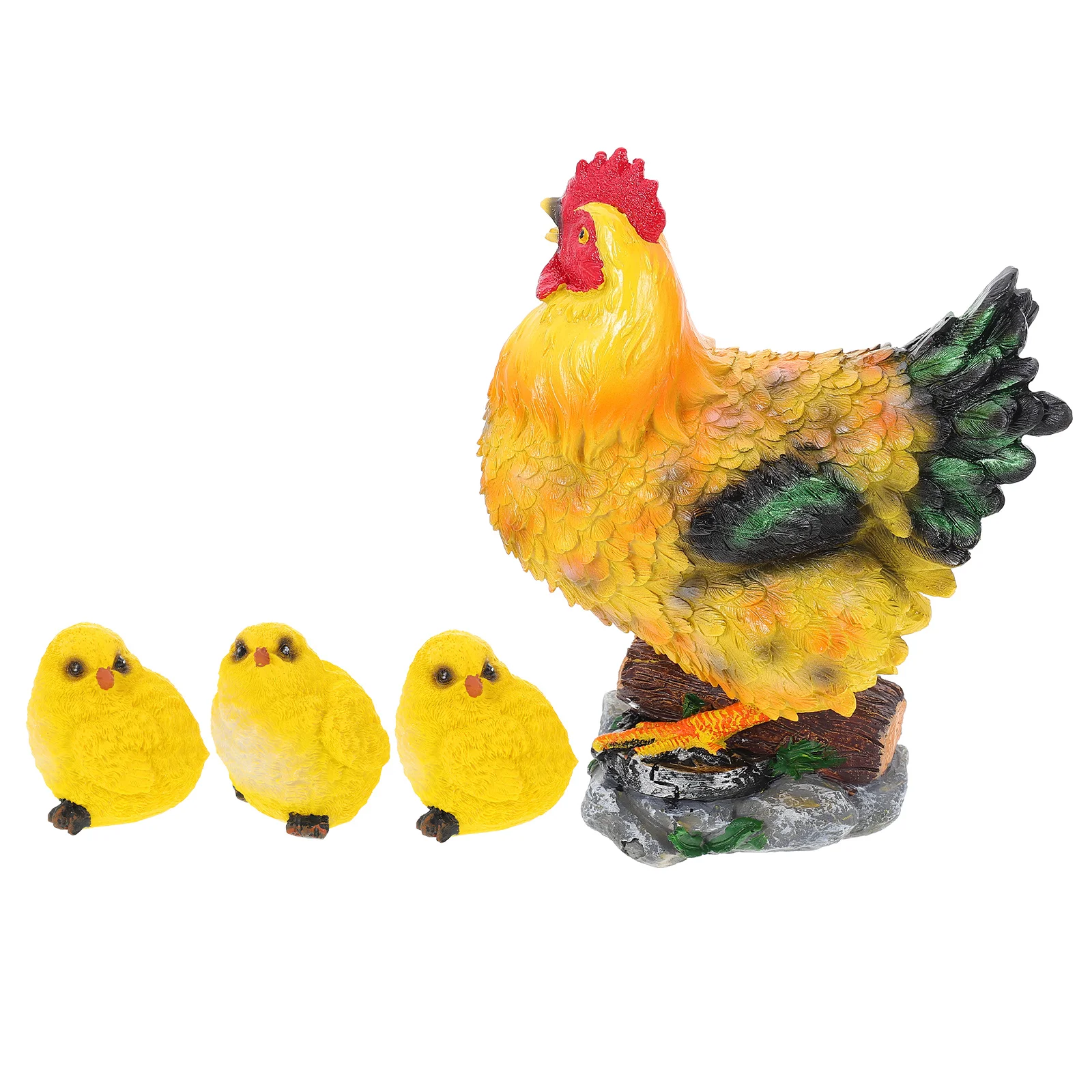 

Фигурки куриных животных, сад, курица, смола, животные, фотостатуя, миниатюрная ферма, петух, фермерская статуя, статуэтка