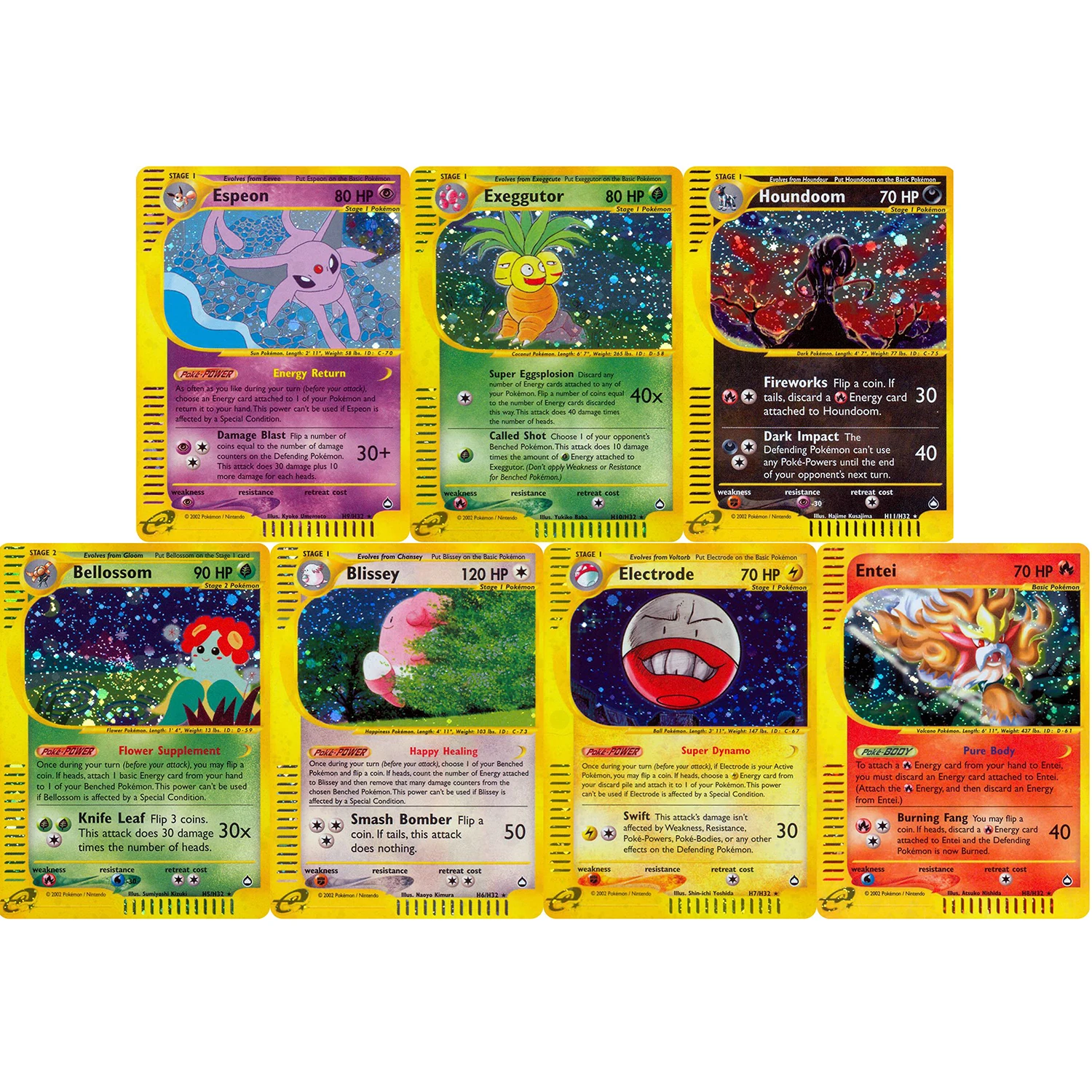Фото Коллекционные карточки PKM Aquapolis (E2) Proxy Foil: Лугия, Тиранитар, Умбрейон, Нидокинг, Эсепон, Арканин, Суикун, Нинетейлс, Амфарос, Кингдра (TCG) №3