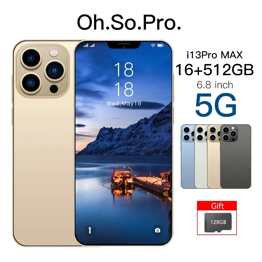 

i13 Pro MAX 16GB + 512GB Android smartphone 10 core 5G LET phone 3 camera MTK6889 face ID unlock mobile phone