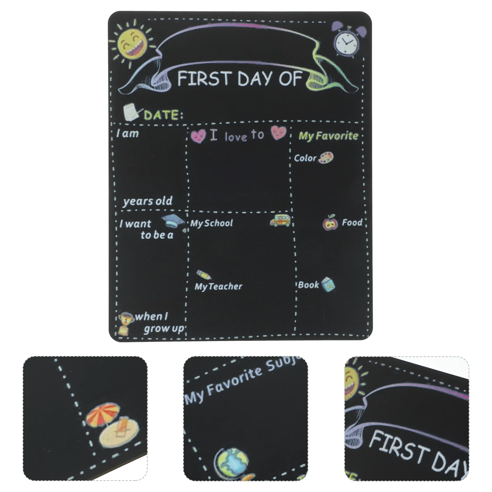

1st Day Chalkboard First Sign Children Supply Blackboard Letter Wood Preschool Wooden