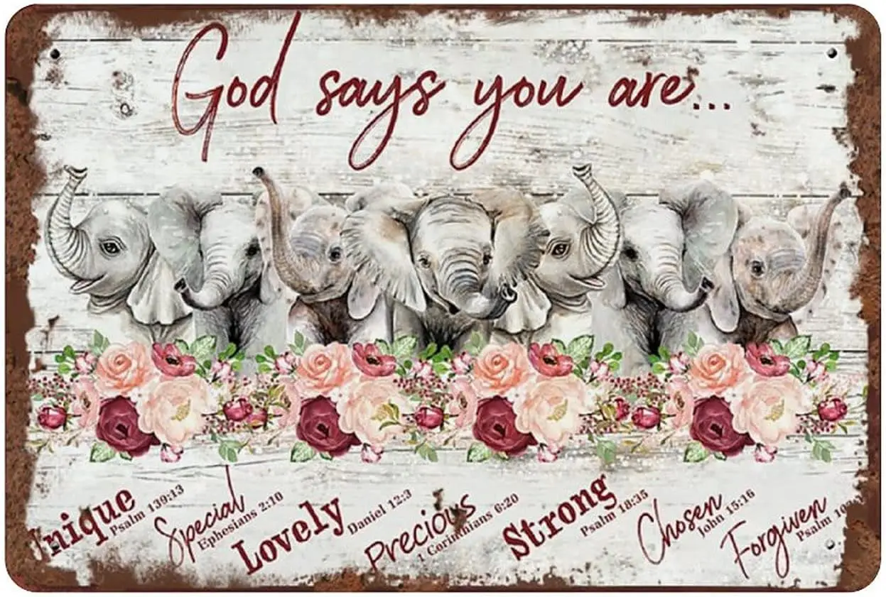 

Elephant God Say You are Anique Tin Sign Elephant Quotes Tin Sign Elephant Art Metal Print Animal Lovers Gift Gift for