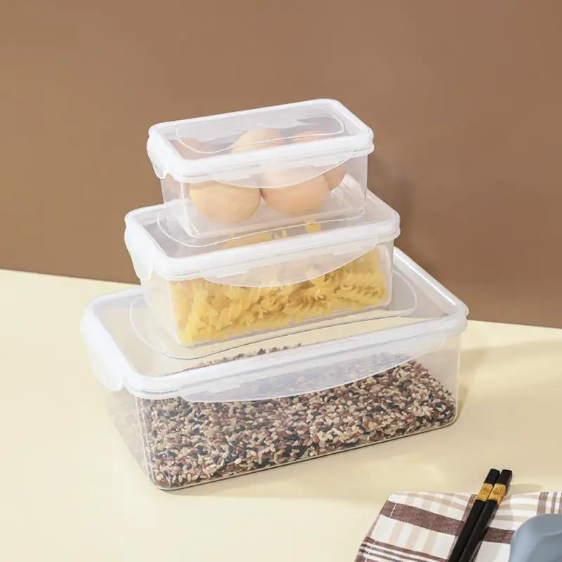 

Refrigerator Storage Box Fresh-keeping Plastic Bento Box Microwave Lunch Box Portable Outdoor Kitchen Organizer Fridge Gadgets