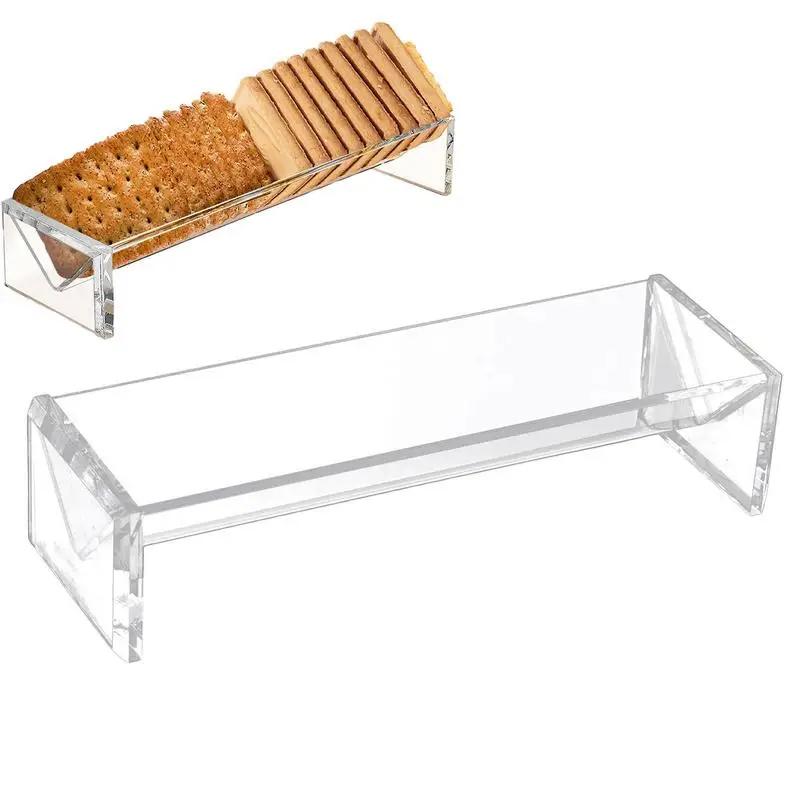 

Cracker Server Holder Tray | Biscuit Stand and Cracker Server | Acrylic Appetizer Serving Tray with Food Display Stand Clear Cra