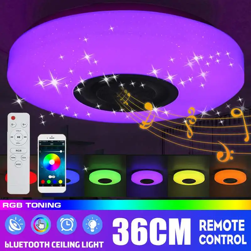 

200 Вт 36 см Современный Красочный светодиодный потолочный светильник s Home Light ing APP bluetooth музыкальный светильник для спальни умные потолочные с...
