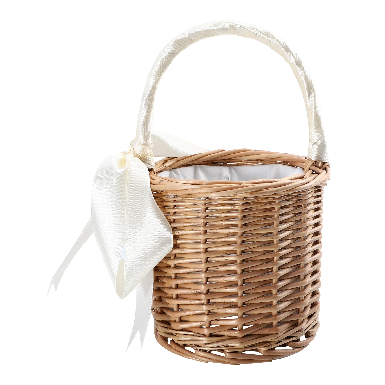 

Basket Handwoven Wicker Flower Hamper Hand-Woven Wooden Weaving Storage Container Women's Baskets